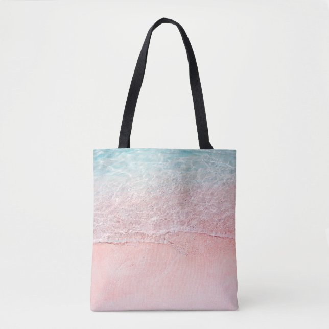 Bolsa Tote Praia Rosa e Onda Splash (Frente)