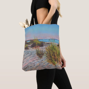 Bolsa Tote Praia & sacola pintada   litoral da linha costeira