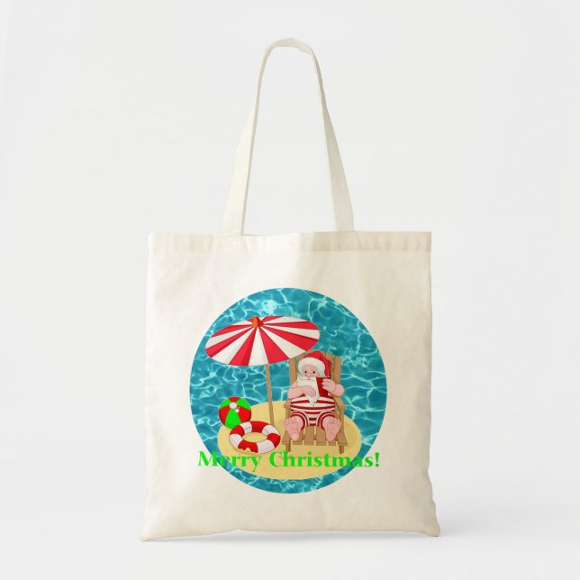Bolsa Tote praia santa claus (Frente)