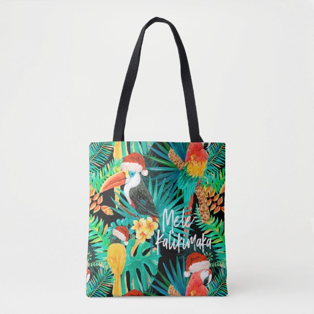 Bolsa Tote Praia Tropical de Aves Selvagens Tropicais de Mele (Frente)