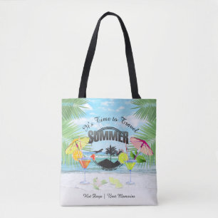 Bolsa Tote Praia Tropical, Férias de Verão Personalizado