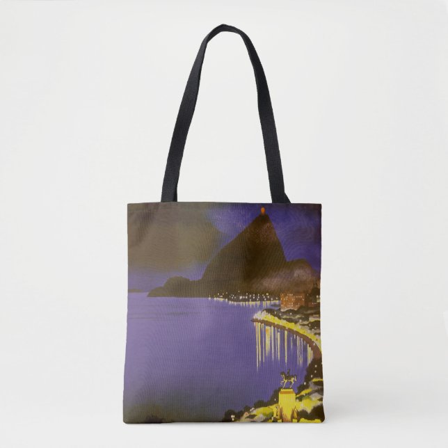 Bolsa Tote Praia Vintage à Noite no Rio De Janeiro, Brasil (Frente)