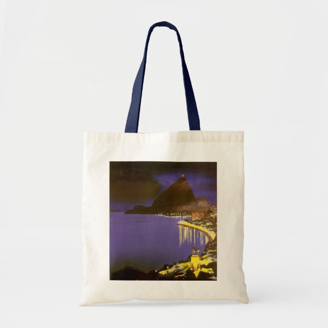 Bolsa Tote Praia Vintage à Noite no Rio De Janeiro, Brasil (Frente)