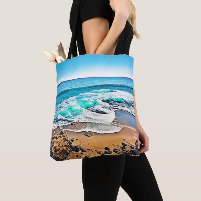 Bolsa Tote Praia: Vista Oceânica (Close Up)