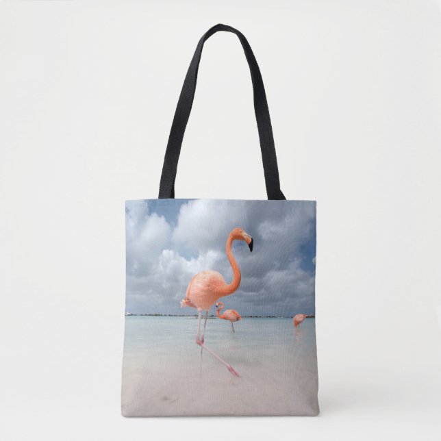 Bolsa Tote Praias Tropicais | Flamingos Beach, Aruba (Frente)
