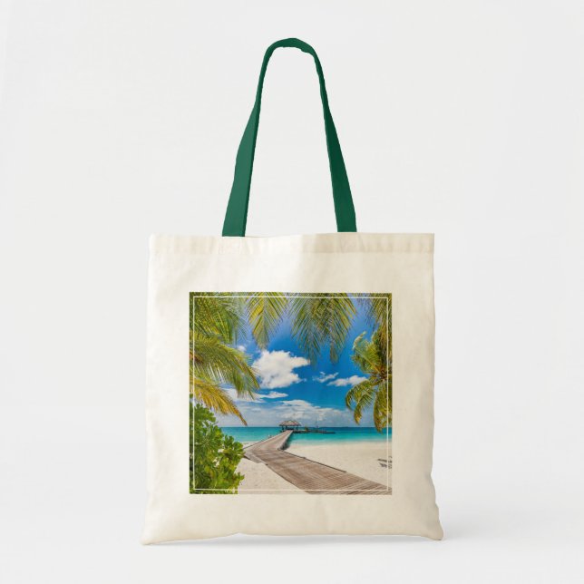 Bolsa Tote Praias Tropicais | Ilhas Madeira Maldivas (Frente)
