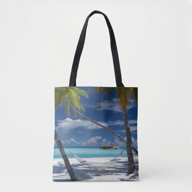 Bolsa Tote Praias Tropicais | Sandy Beach, Maldivas (Frente)
