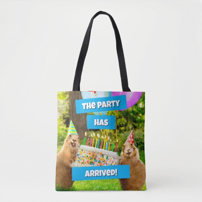Bolsa Tote Prairie Dog Birthday Party (Frente)