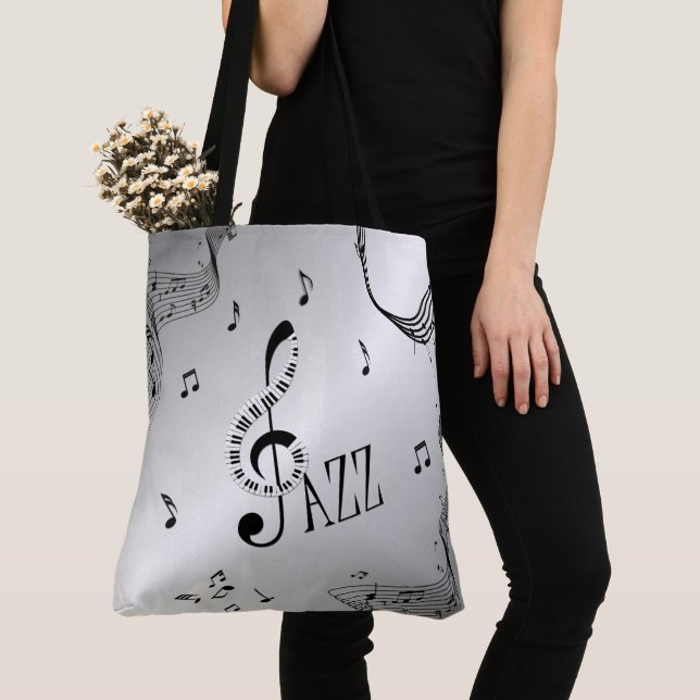 Bolsa Tote Prata do Jazz legal (Close Up)