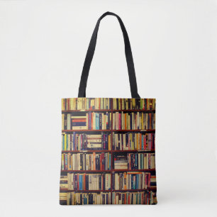Bolsa Tote Prateleiras de Biblioteca