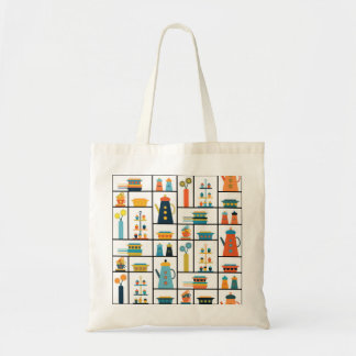 Bolsa Tote Prateleiras modernas de Na moda retrô de meio sécu
