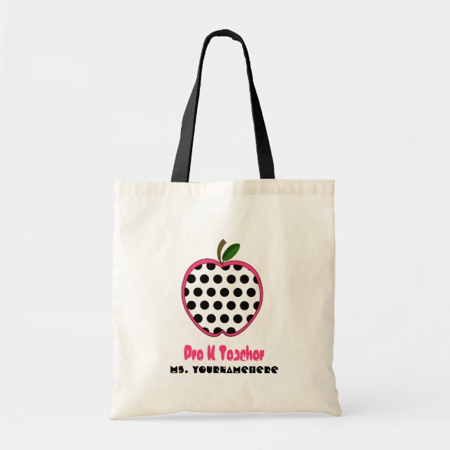 Bolsa Tote Pre saco do professor de K - bolinhas Apple (Frente)