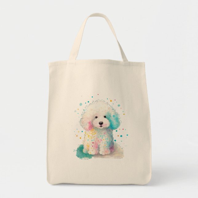 Bolsa Tote Precioso Snowy Poodle (Frente)