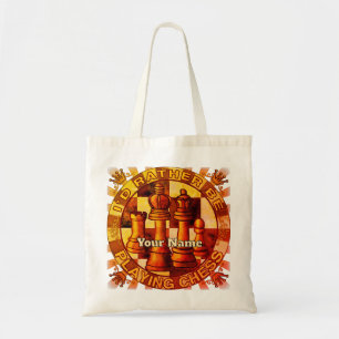 Bolsa Tote Prefiro Jogar Xadrez