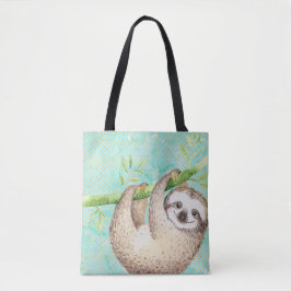 Bolsa Tote Preguiça Feliz em Aquarela