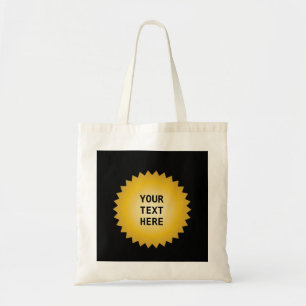 Bolsa Tote Prêmio de selo Dourado com qualquer texto