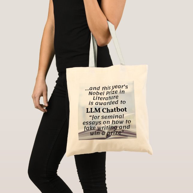 Bolsa Tote Prêmio Nobel de Literatura do LLM Chatbot (Frente (produto))