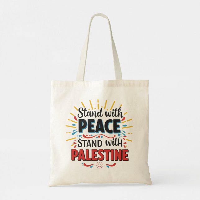 Bolsa Tote Prendam-se com a paz na Palestina (Verso)