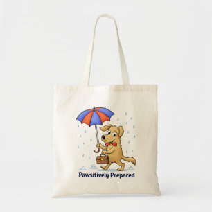 Bolsa Tote Preparado com Patinhas – Cachorro Fofo com Guarda-