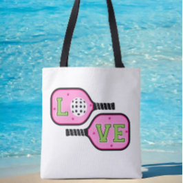 Bolsa Tote Preppy Pickleball Paddles Amam Flores