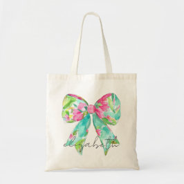 Bolsa Tote Preppy Pink e Arco Verde Personalizados