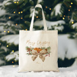Bolsa Tote Presas de Natal russas pinheiros arco de coquetes<br><div class="desc">Airelas de Natal russas arcos amoras personalizadas nome tote saco presentes de Natal para suas ideias de presentes de Natal,  pinças de aquarelas arcos secas de citrinos simples sacos de tota de Natal,  sacos de arco de coquete</div>