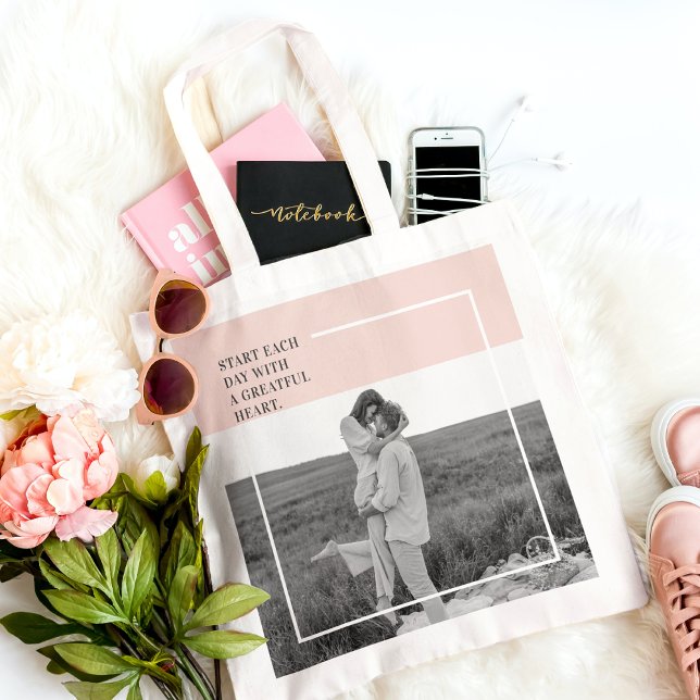 Bolsa Tote Presente Adorável da Família Rosa Pastel Foto Mode (Criador carregado)
