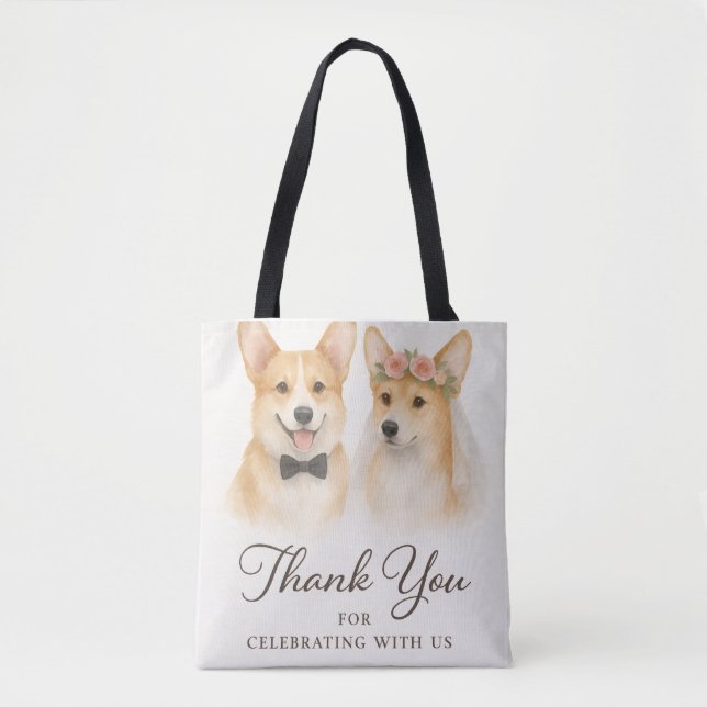Bolsa Tote Presente Adorável e Fofo para Casamento de Noiva e (Frente)
