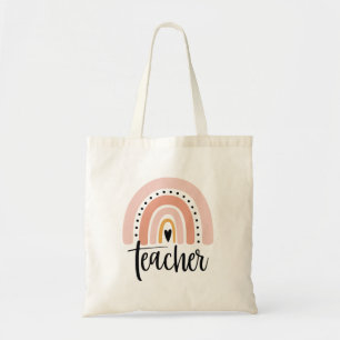 Bolsa Tote Presente Arco-íris Amor Inspirar Professor Ensine