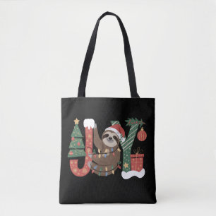 Bolsa Tote Presente Árvore de Natal Sloth Férias Alegria Dive