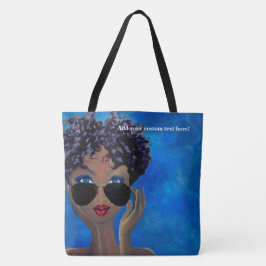 Bolsa Tote Presente azul da arte preta do círculo estudantil