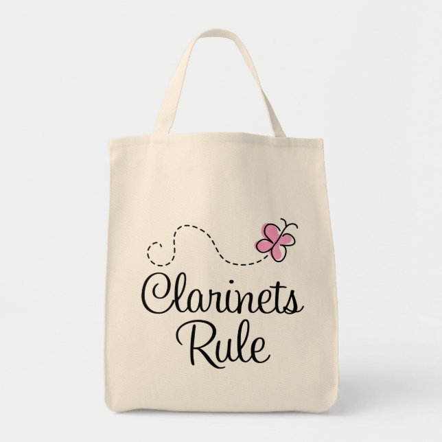 Bolsa Tote Presente bonito da música da regra dos clarinetes (Frente)
