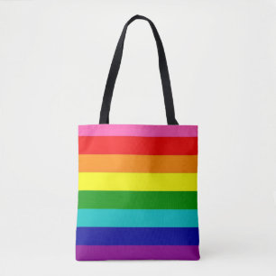 Bolsa Tote Presente Colorido Arco-íris Orgulho LGBTQ