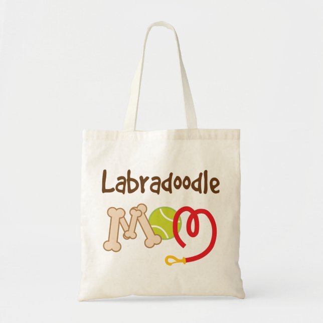 Bolsa Tote Presente da mamã da raça do cão de Labradoodle (Frente)