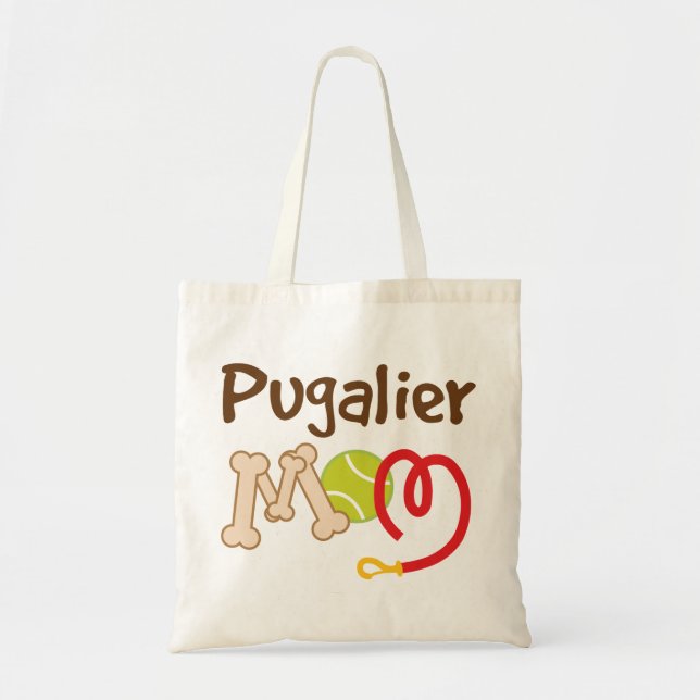 Bolsa Tote Presente da mamã da raça do cão de Pugalier (Frente)
