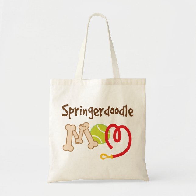 Bolsa Tote Presente da mamã da raça do cão de Springerdoodle (Frente)