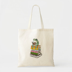 Bolsa Tote Presente de Amante de Livros Sapo Estética Cottage