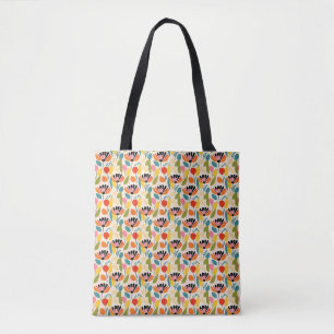 Bolsa Tote Presente de Aniversário   Flor Colorida Sem Costur