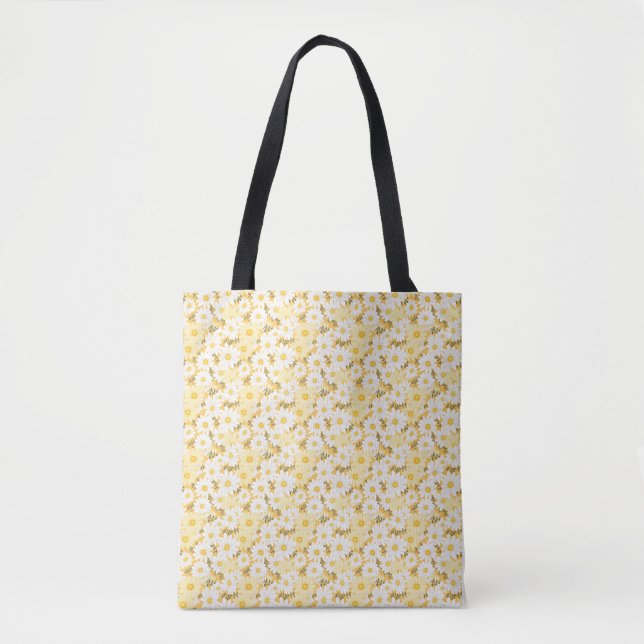 Bolsa Tote Presente de aniversário | Margarida Branca e Amare (Frente)