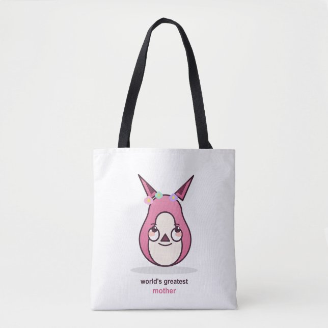 Bolsa Tote Presente de Aniversário para Mãe Fofa (Frente)
