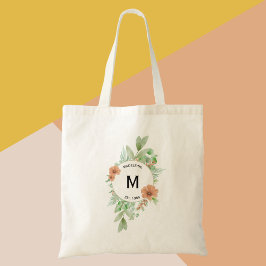 Bolsa Tote Presente de aniversário personalizado Floral Peach