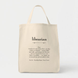 Bolsa Tote Presente de Apreciação de Definição Bibliotecária