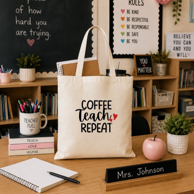 Bolsa Tote Presente de Apreciação para Professores 'Café, Ens (Criador carregado)
