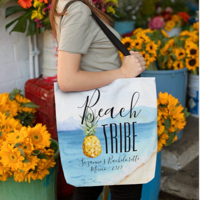 Bolsa Tote Presente de Aquarela da Tribo da Praia das Solteir (Criador carregado)