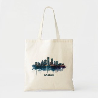 Bolsa Tote Presente de Arte de Paisagem Urbana em Aquarela do