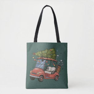Bolsa Tote Presente de árvore de Natal de carrinho de golfe p