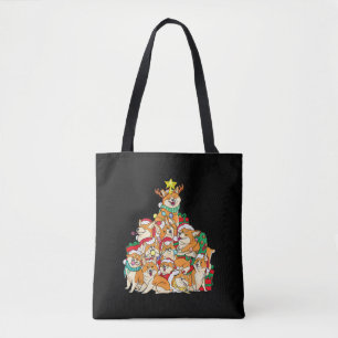 Bolsa Tote Presente de Árvore de Natal do Cão Corgi