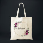 Bolsa Tote Presente de Bridesmaid Floral Rosa-Blush de Plum R<br><div class="desc">O elegante e moderno bolsa de presentes floral de meio-verão apresenta um buquê de rosas de aquarelas em tons de ameixa roxa, cor-de-rosa poeirenta, sábio com folhas botânicas verdes e escorridas e eucalipto. Por favor, encontre mais designs e variações na minha loja de "blisswedingpaperie". E fique à vontade para me...</div>