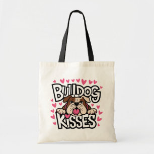 Bolsa Tote Presente de Bulldog Inglês Cachorrinho Corações Ro