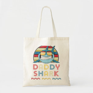 Bolsa Tote Presente De Camisa-T De Tubarões De Pai De Vintage